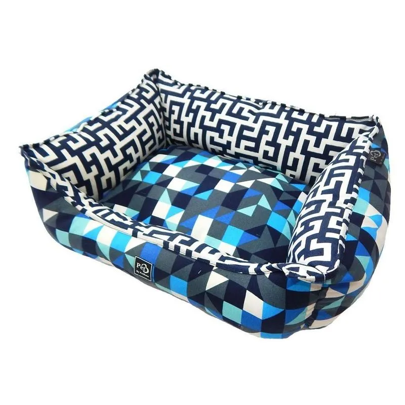 Cama De Cachorro Retangular Impermeável Premium Azul - G