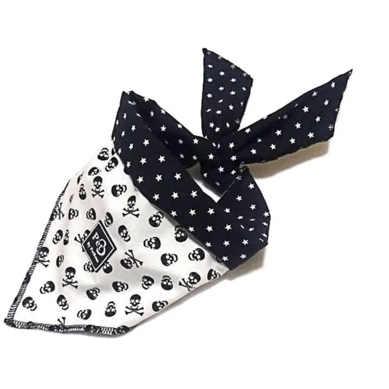 Bandana Pet Tradicional Caveira Branco Com Preto P