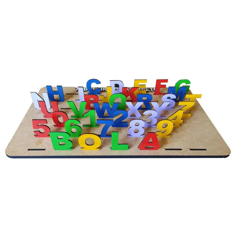 Brinquedo Educativo - Tabuleiro De Encaixe Vertical Alfabeto