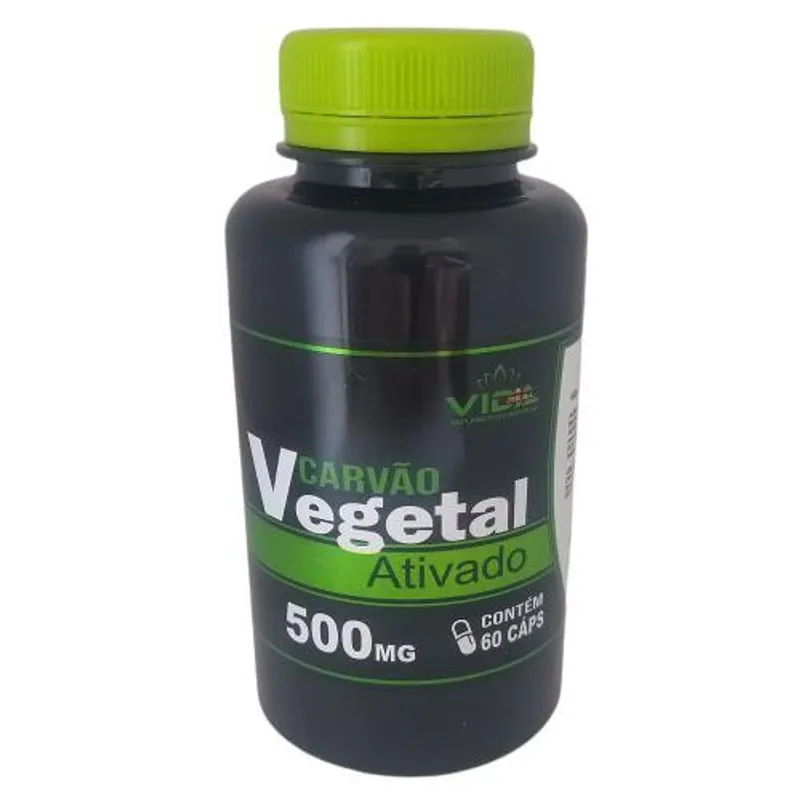 Carvão Vergetal Ativado 500 Mg 60 Cápsulas
