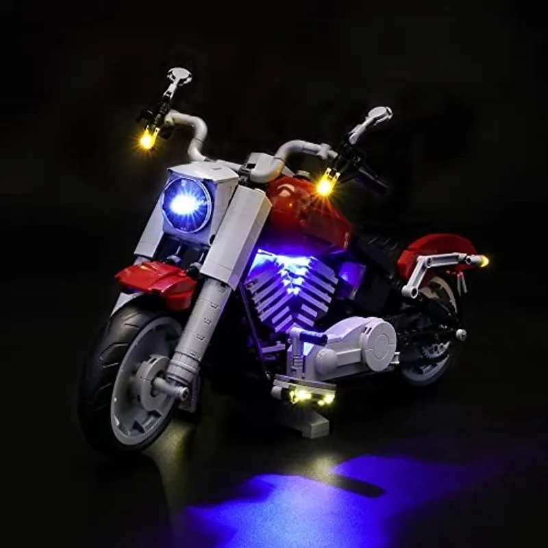 Geament Versão Atualizada Bricks Light Kit para o Criador Expert Harley Davidson Fat Boy Compatível com 10269 Lego Model (Lego Set Não Incluído)