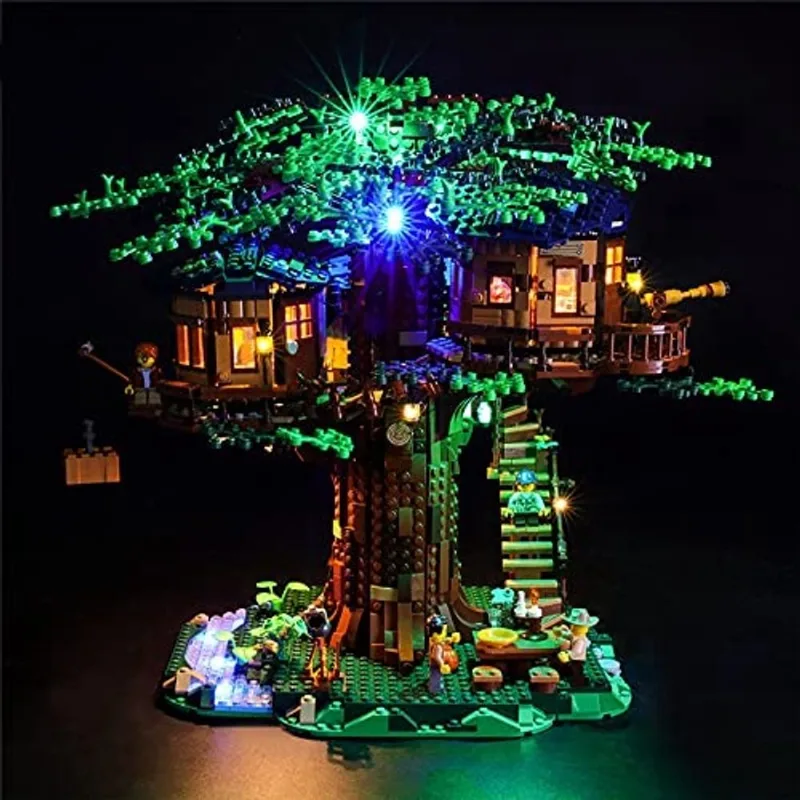 Geament Updated Version LED Light Kit for Ideas Treehouse - Compatível com o Modelo de Blocos de Construção Lego 21318 (Lego Set Não Incluído) (com Instrução)