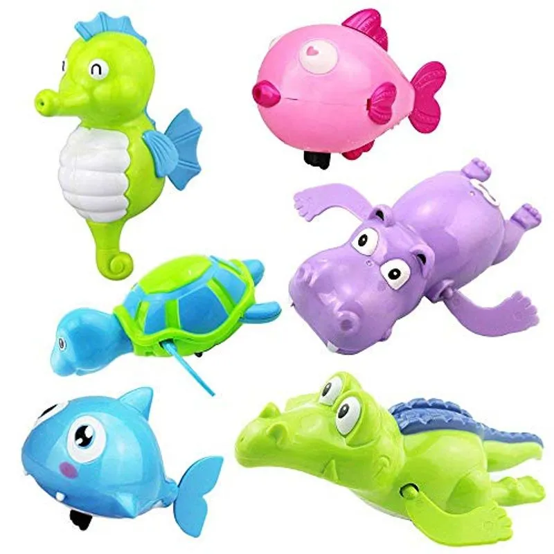 Spadorive Flutuante Wind-up Banho De Água Brinquedos - 6 Pcs Sea Ani
