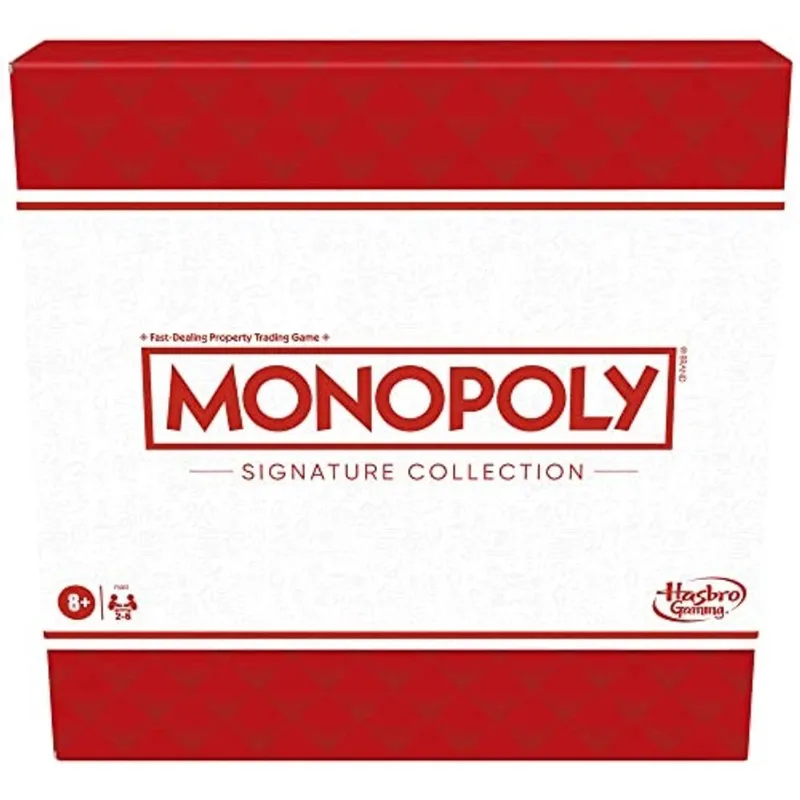 Monopoly Signature Collection Family Board Game para 2 a 6 jogadores, embalagem e componentes premium, armazenamento na caixa, jogo familiar para maiores de 8 anos