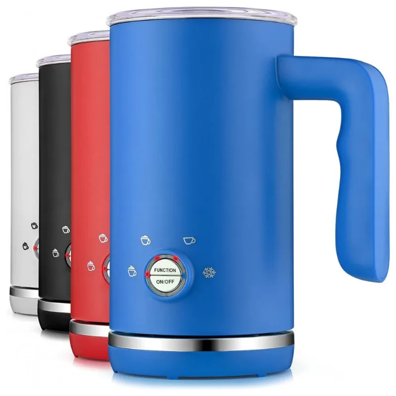 Zulay Espumador de Leite Elétrico 4 em 1, Capacidade 300 mL, Aço Inox, 110V, Azul