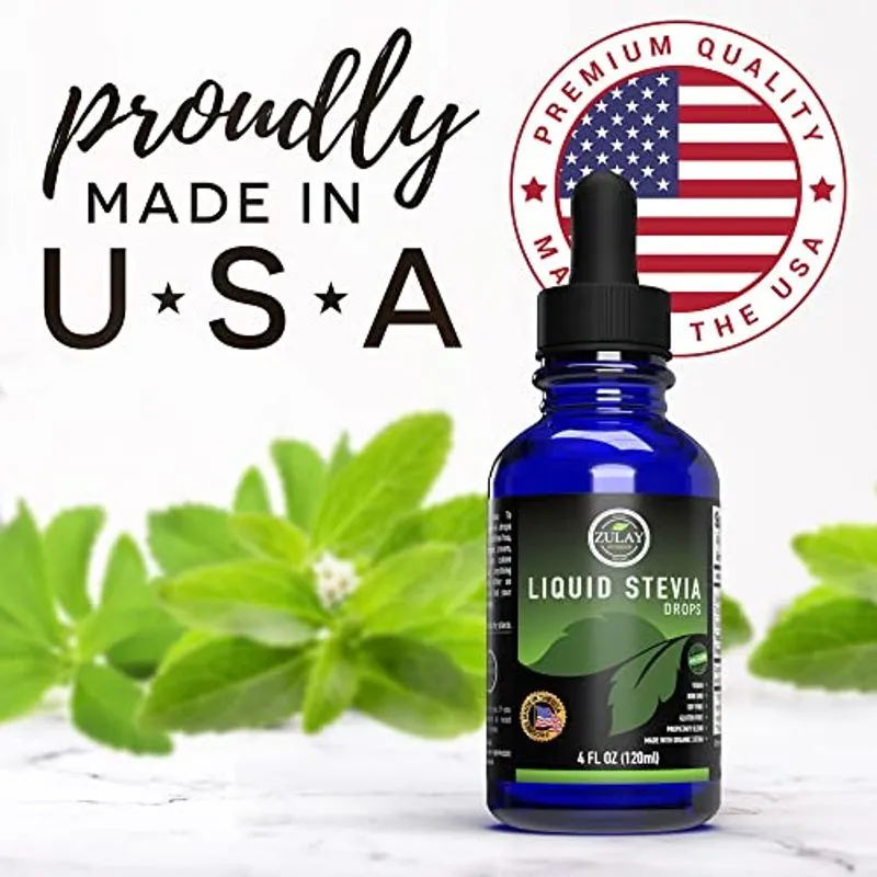 Zulay Liquid Stevia Drops - Não Glicêmico Sem Calorias Não