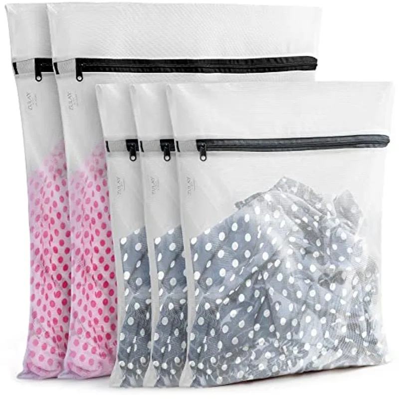 Sacos De Lavanderia Delicados 5 Unidades Zulay Home 5 Pack Sacos De Roupa De Malha Para Delicates - Reusab