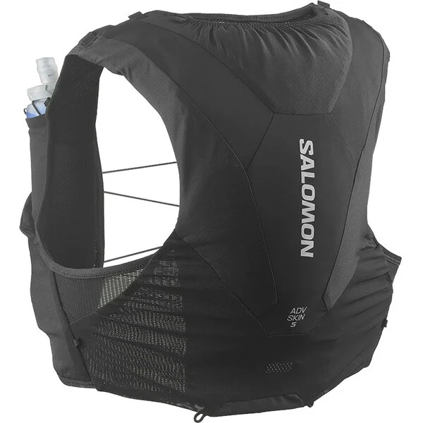 サロモン SALOMON ADV SKIN 5 フラスク付 LC2464900 ランニング 陸上 ランニングベスト バッグ 5L 小物入れ ブラック BLK / L