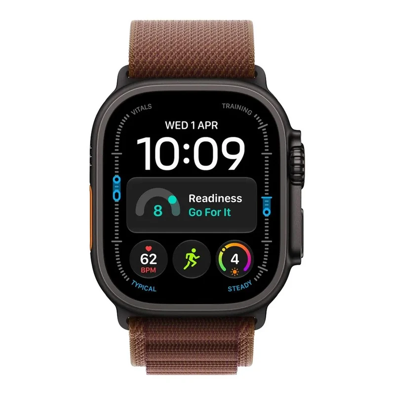 Apple Watch Ultra 4 GPS + Cellular 49mm Black Titanium Case with Burgundy Alpine Loop - Large