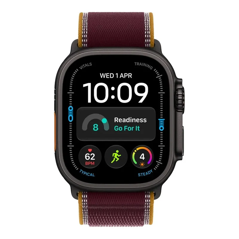 Apple Watch Ultra 4 GPS + Cellular 49mm Black Titanium Case with Burgundy Trail Loop M/L