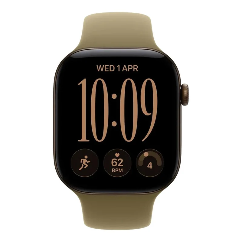 Apple Watch Series 12 GPS 46mm Dark Bronze Aluminium Case with Olive Sport Band S/M