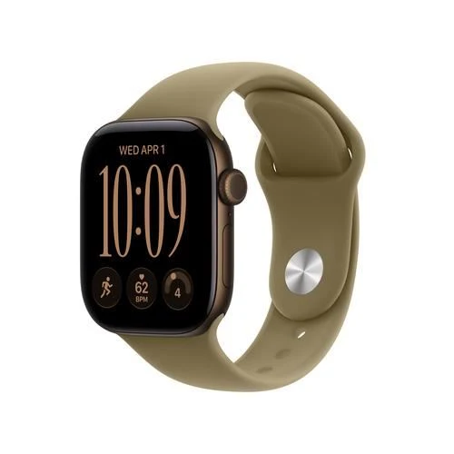 Apple Watch Series 12 Cellular - 42mm - Alumínio Bronze Escuro | Sport Band - Azeitona - M/L