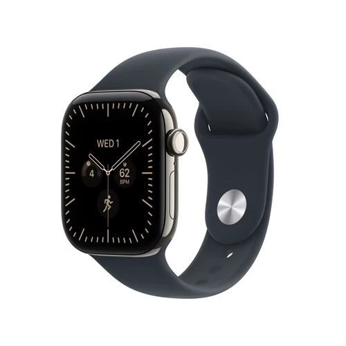 Apple Watch Series 12 Cellular - 42mm - Titânio Natural | Sport Band - Azul Navy - S/M
