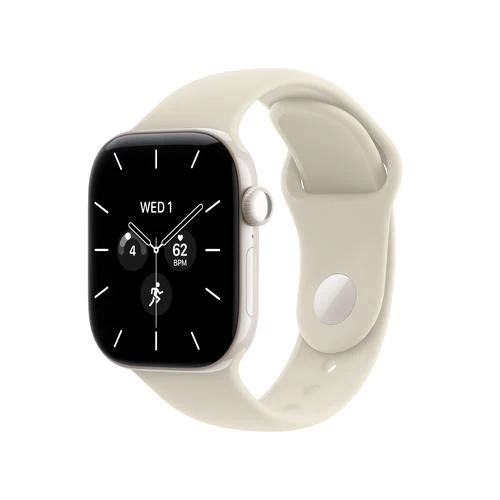 Apple Watch Series 12 Cellular - 42mm - Cerâmica Branco Pérola | Sport Band - Areia - M/L