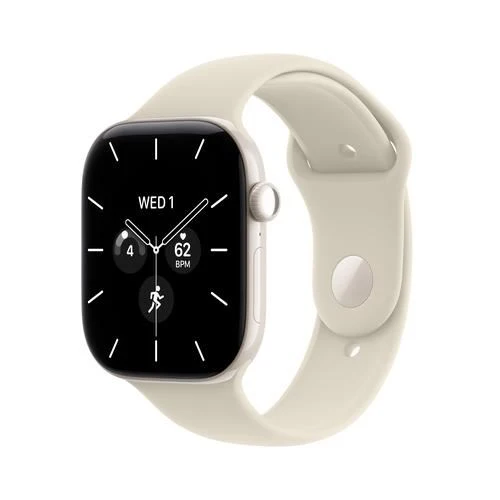 Apple Watch Series 12 Cellular - 46mm - Cerâmica Branco Pérola | Sport Band - Areia - S/M