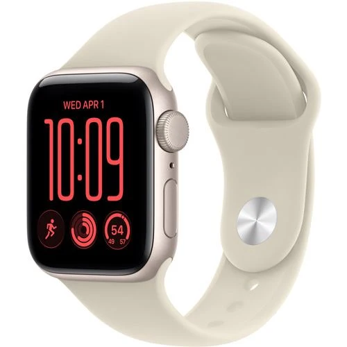 Apple Watch SE 3 GPS 2026 - 40mm - Alumínio Luz das estrelas | Sport Band - Areia - M/L
