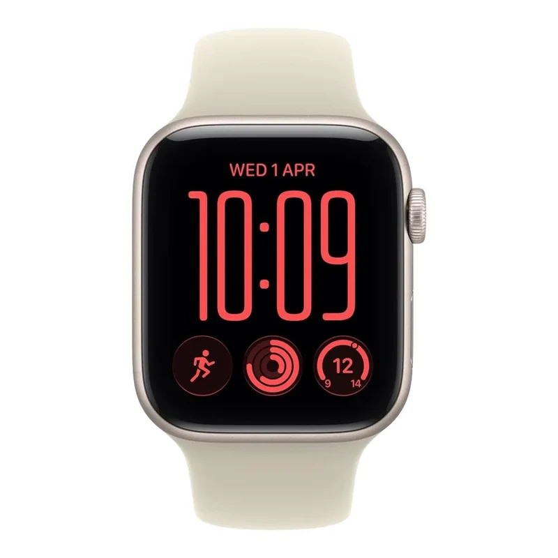 Apple Watch SE 3 GPS 44mm Starlight Aluminium Case with Sand Sport Band S/M