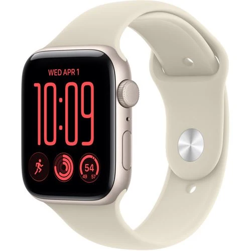 Apple Watch SE 3 GPS 2026 - 44mm - Alumínio Luz das estrelas | Sport Band - Areia - M/L