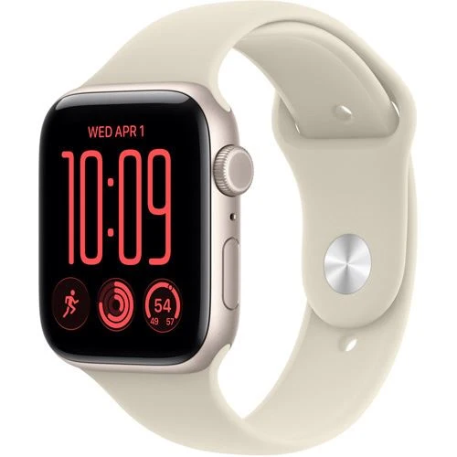 Apple Watch SE 3 Cellular 2026 - 44mm - Alumínio Luz das estrelas | Sport Band - Areia - S/M