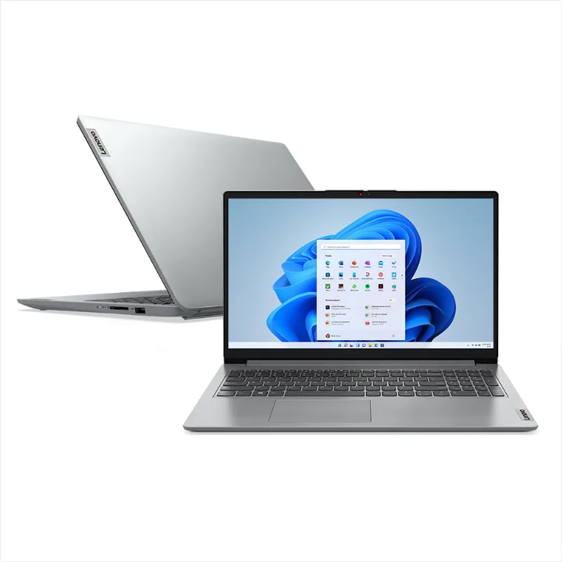 Notebook Lenovo Ideapad 1i, Intel Core i7-1255u 12° Geração 4.70ghz, 12GB RAM, 512GB SSD, Intel® Iris® Xe, Windows 11, 15.6" HD, Prata - 82VY000PBR