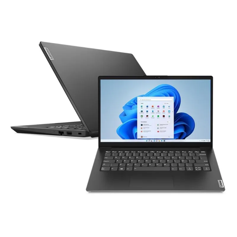 Notebook Lenovo V14 i5-1235U 16GB 512GB ssd W11 Pro 14 HD 82UL001JBR Preto