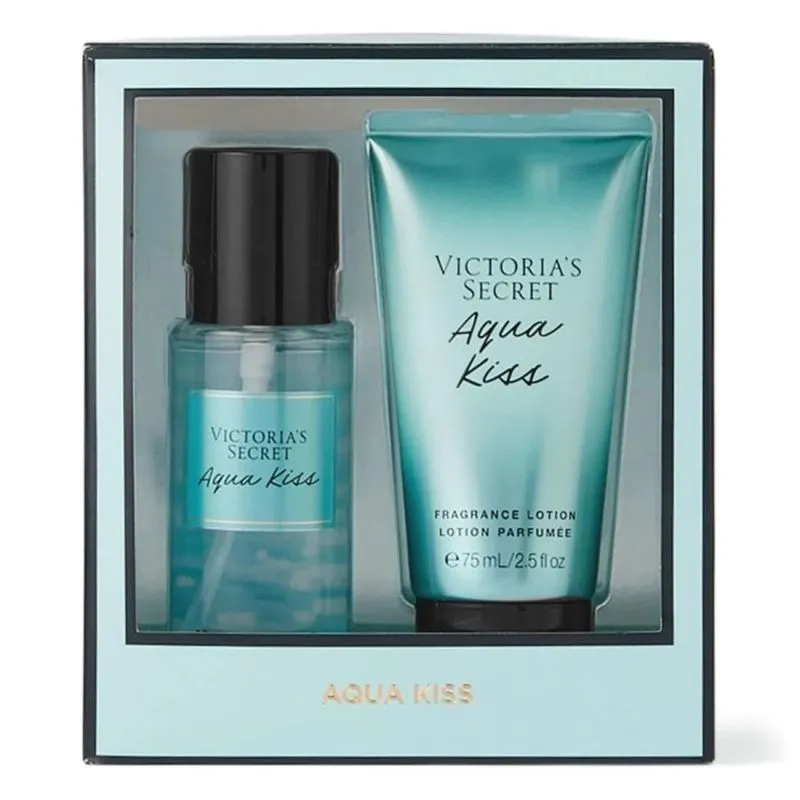 Kit Victoria's Secret Aqua Kiss Body Splash 75ml + Creme 75ml
