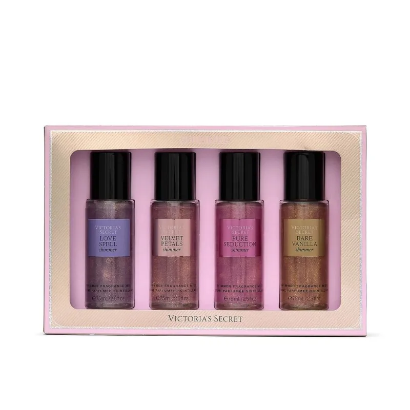 Most Loved Shimmer 4 Pieces Gift - Victoria's Secret Kit 4 unidades Mist Shimmer 75ml cada