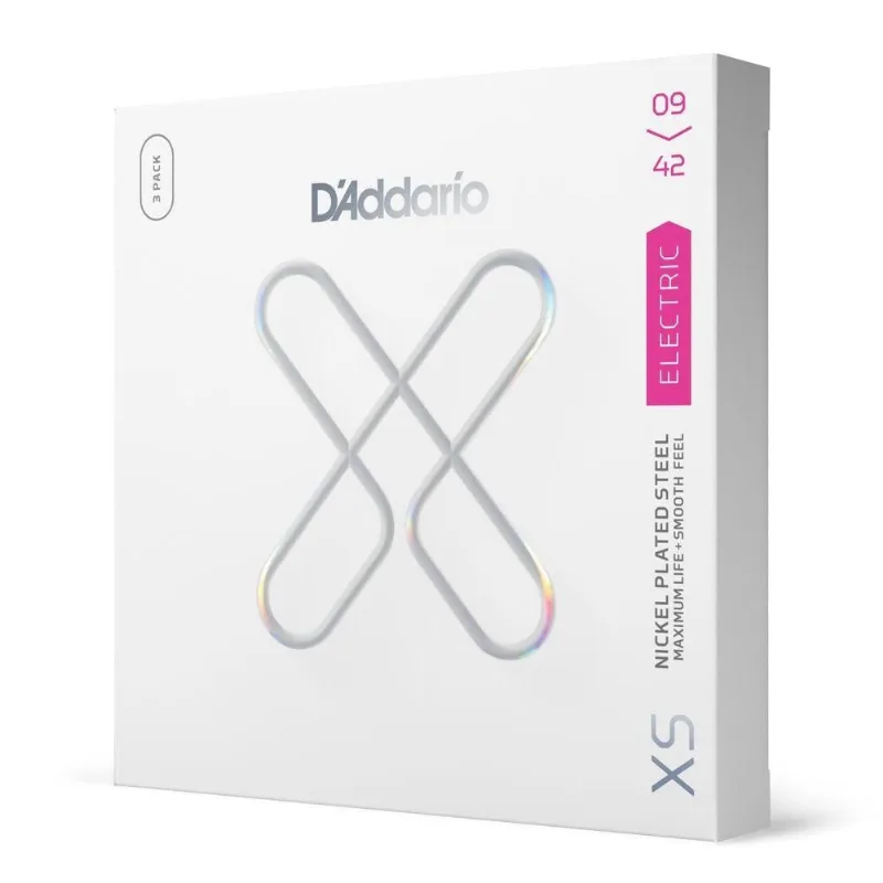 Encordoamento Guitarra D'Addario XSE0942-2P Revestido XS Nickel 9-42 3 Jogos