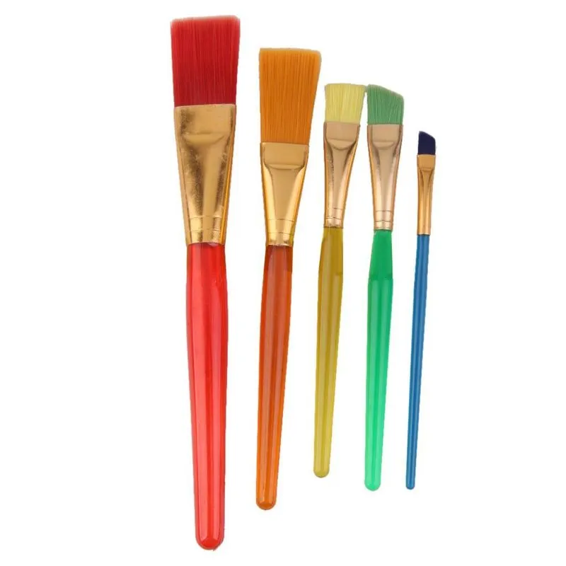 5 Pçs Conjunto De Escovas De Nylon Chunky Para Desenho De Artesanato De Tinta Infantil