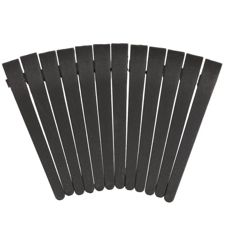Grampos De Corte De Cabelo 12 Peças Preto Fosco Para Cabeleireiro