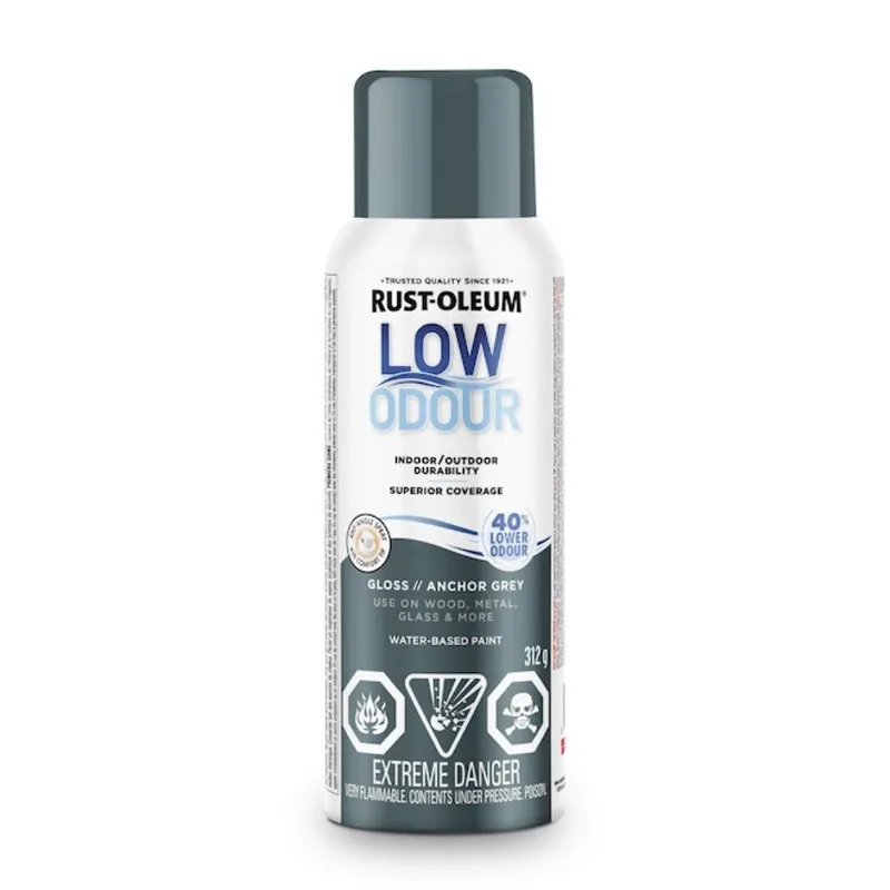 Rust-Oleum 312-g Water-Based Low Odour Gloss Anchor Grey Spray Paint