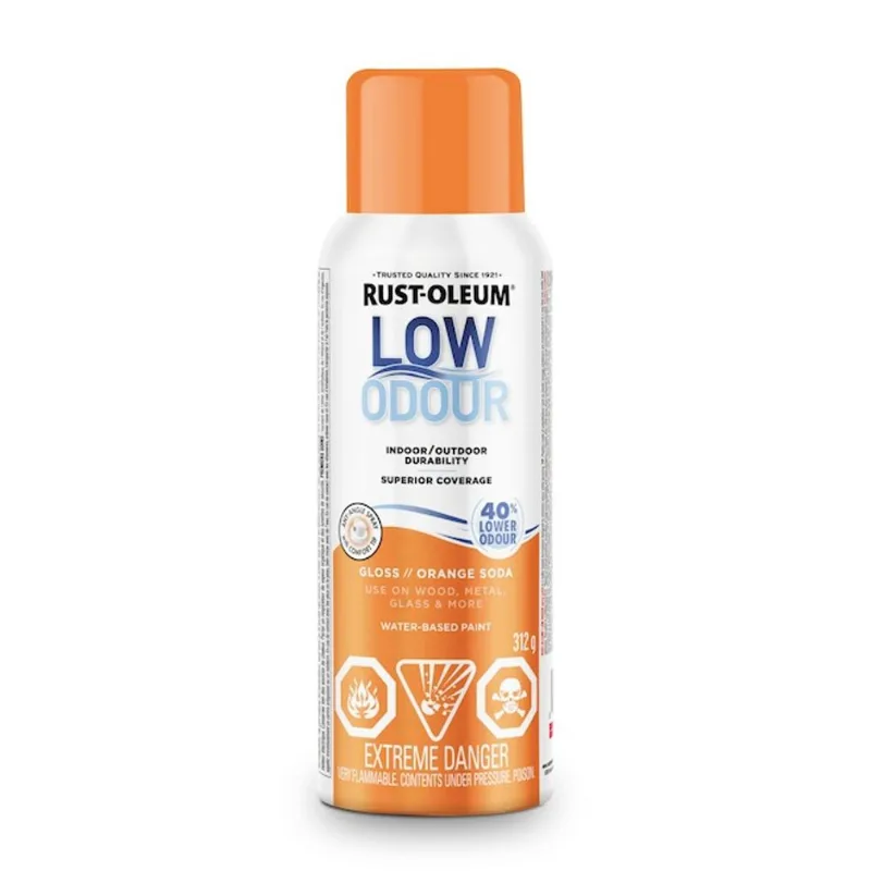 Rust-Oleum 312-g Water-Based Low Odour Gloss Orange Spray Paint
