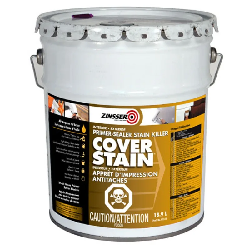 Zinsser Cover Stain Primer-Sealer Stain Killer for Interior and Exterior - 18.9 L