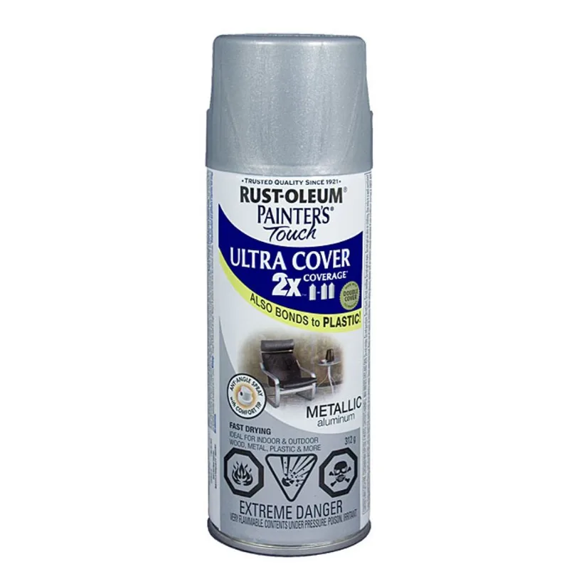 Ultra Cover 2X Spray Paint - Interior/Exterior - 340 g - Aluminum - Metallic
