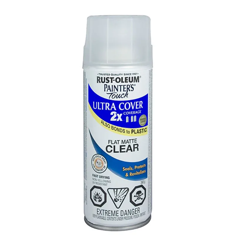 Ultra Cover 2X Spray Paint - Interior/Exterior - 340 g - Clear - Flat