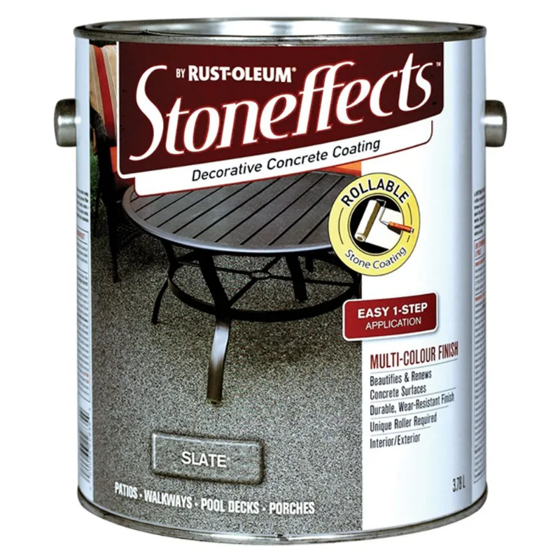 Rust-Oleum Stoneffects Decorative Concrete Coating - Fade Resistant - Slate - 3.78-L