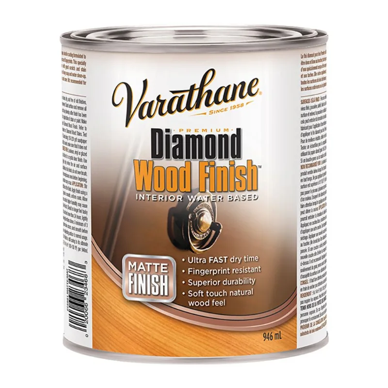 Varathane Diamond Wood Finish - Water-Based - Matte - Clear - 946 ml