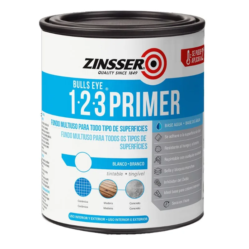 Pintura Fijador Sellador Bulls Eye 1-2-3 Zinsser 3.785 L