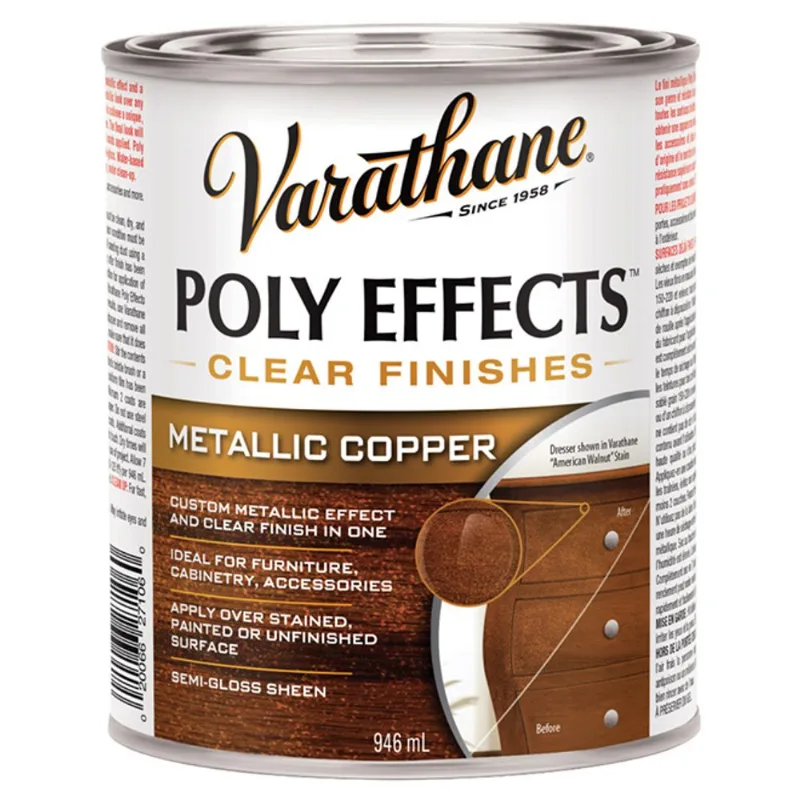 Varathane Poly Effects Clear Finishes - Metallic Copper - Semi-Gloss - 946 ml