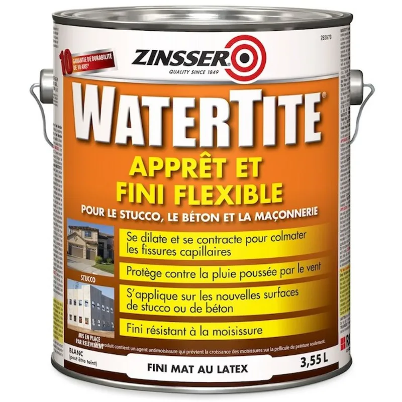Zinsser Watertite Latex Primer for Interior/Exterior Multi-Purpose White - 3.55 Liters