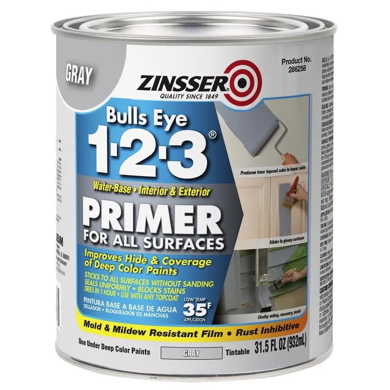 Primer Zinsser Bulls Eye 123 Grey 1l (pacote Com 4)