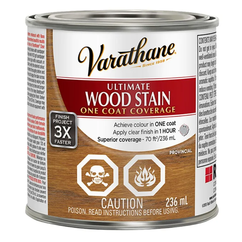 Varathane One Coat Ultimate Wood Stain - Oil-Based - Fast Drying - Provincial - 236 ml