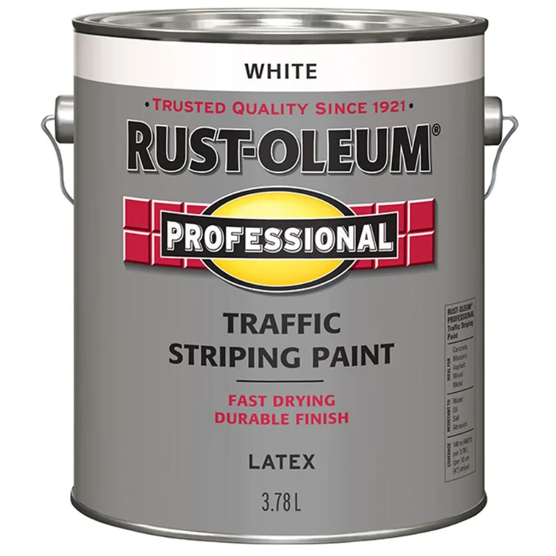 Rust-Oleum Professional Traffic Striping Paint - White - Latex - Exterior - 3.78 L