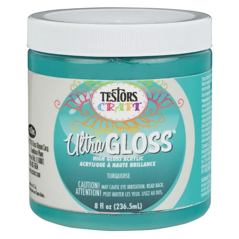 Rust-Oleum Testors Craft 8 fl oz Ultra Gloss Acrylic Craft Paint Turquoise