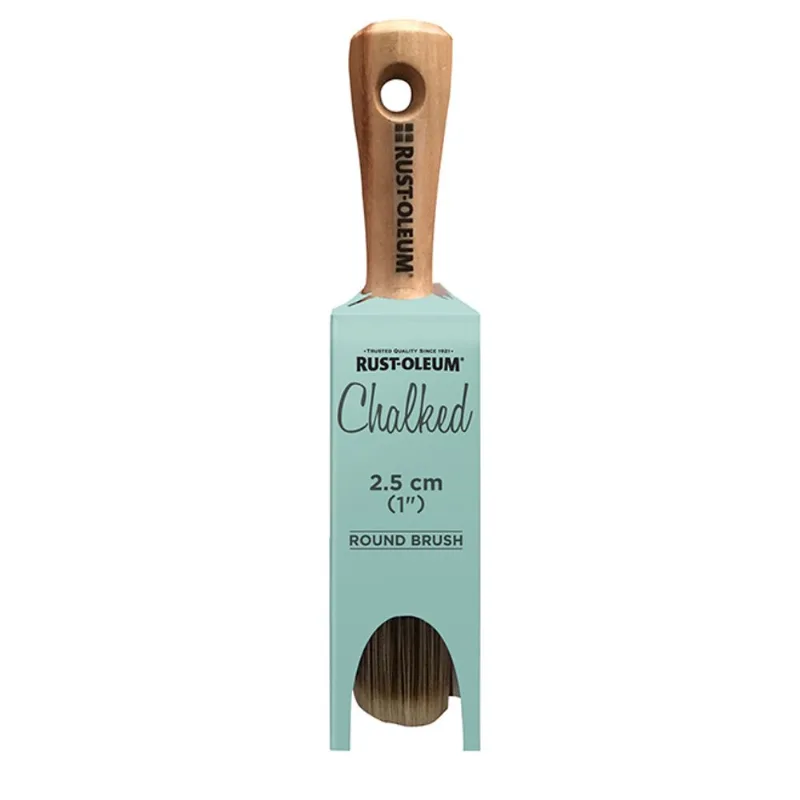 Rust-Oleum Chalked Paint Brush - Polyester - Round - 1-in W - Wood Handle