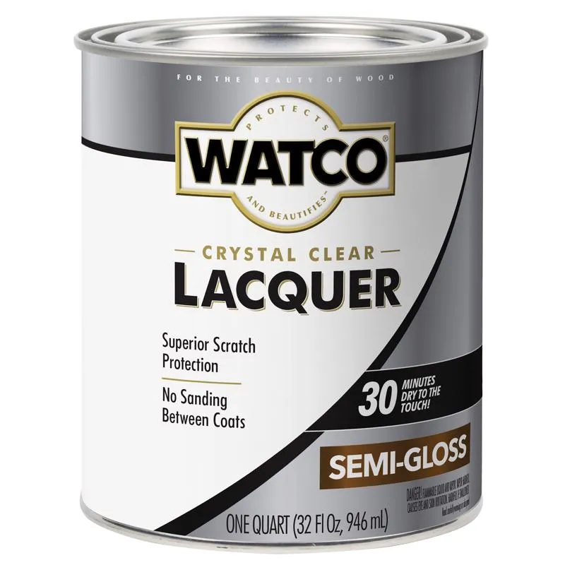 Laca Com Acabamento Em Madeira Watco Semi-gloss Crystal Clear 1l (pacote Com 2)