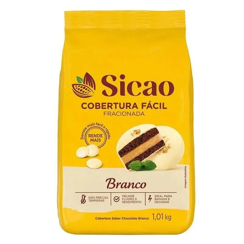 Cobertura Facil Branco Gotas 1.01kg Sicao