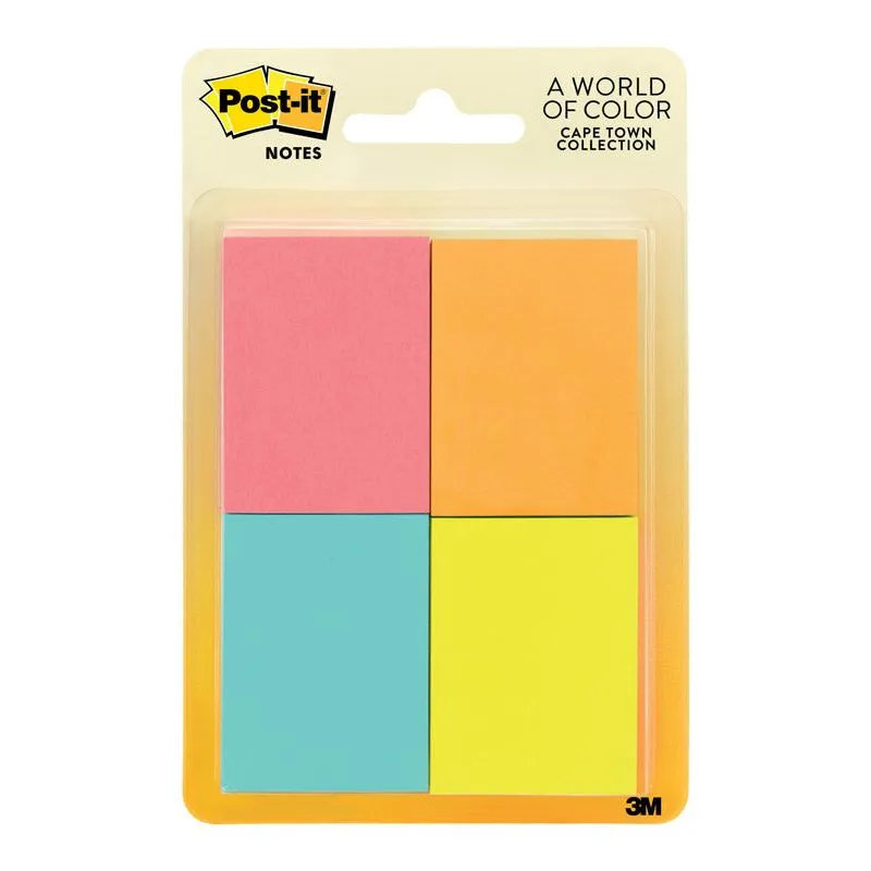 Post-it De Notas Adesivas De 3,8 Cm X 5 Cm, Cores Variadas, 4 Almofadas