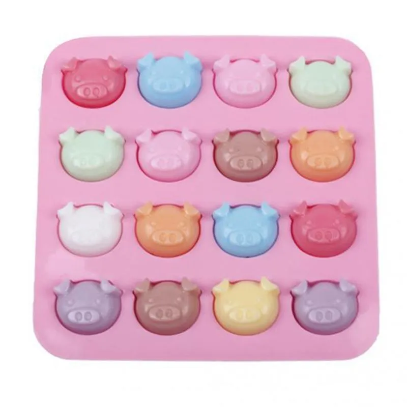 2 Pçs Moldes De Bandeja De Silicone Diy Cabeça De Porco 3d Bolo De Chocolate