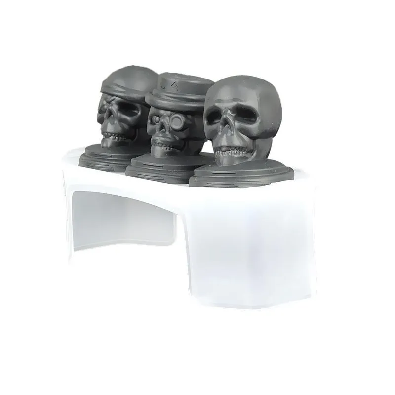 Skull Ice Cube Tray 3 Set Silicone Mold Cocktails Uísque